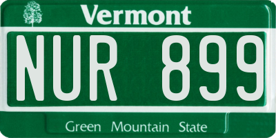 VT license plate NUR899