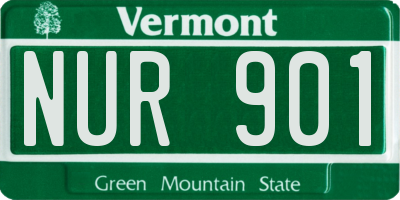 VT license plate NUR901