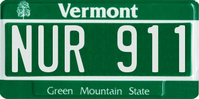 VT license plate NUR911