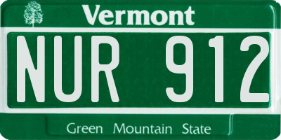 VT license plate NUR912