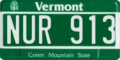 VT license plate NUR913