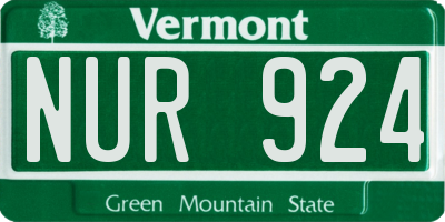 VT license plate NUR924