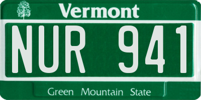 VT license plate NUR941