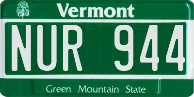 VT license plate NUR944