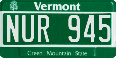 VT license plate NUR945