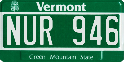 VT license plate NUR946