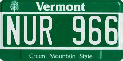 VT license plate NUR966