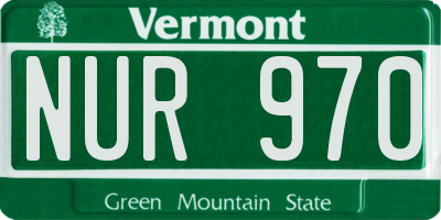 VT license plate NUR970