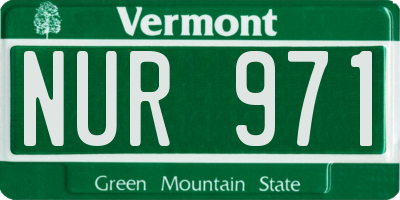 VT license plate NUR971