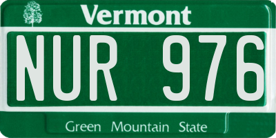 VT license plate NUR976