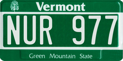 VT license plate NUR977
