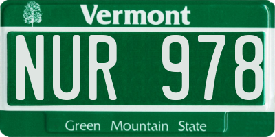 VT license plate NUR978