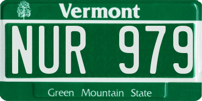 VT license plate NUR979