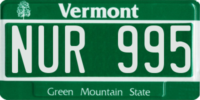 VT license plate NUR995