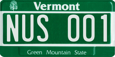 VT license plate NUS001