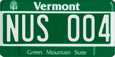 VT license plate NUS004