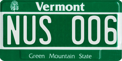 VT license plate NUS006