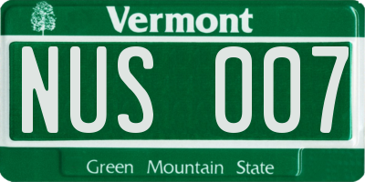 VT license plate NUS007