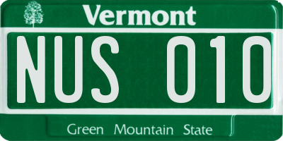 VT license plate NUS010
