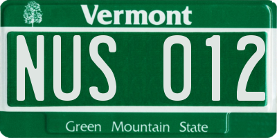 VT license plate NUS012