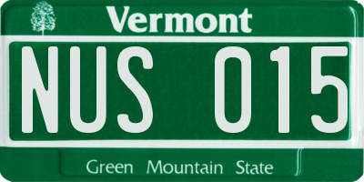 VT license plate NUS015