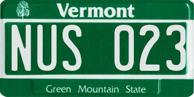 VT license plate NUS023