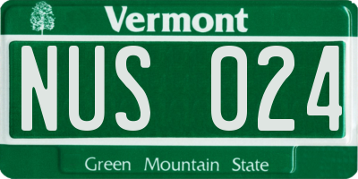 VT license plate NUS024