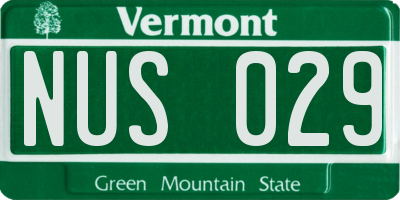 VT license plate NUS029