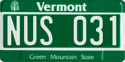 VT license plate NUS031