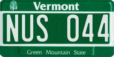 VT license plate NUS044