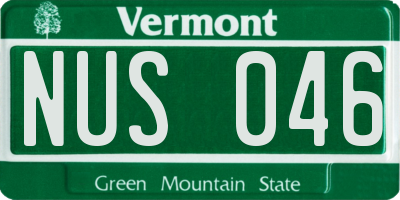 VT license plate NUS046