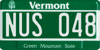 VT license plate NUS048