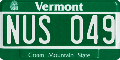 VT license plate NUS049