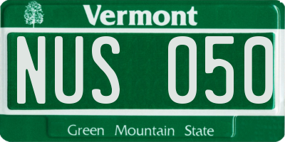 VT license plate NUS050