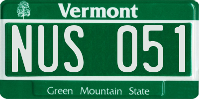 VT license plate NUS051