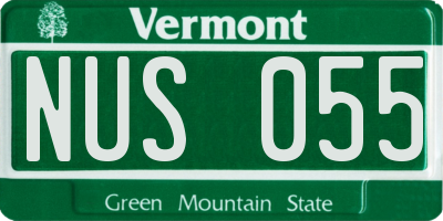 VT license plate NUS055