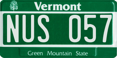 VT license plate NUS057