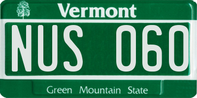 VT license plate NUS060