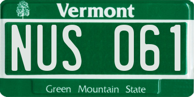 VT license plate NUS061
