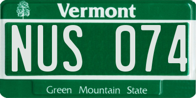 VT license plate NUS074
