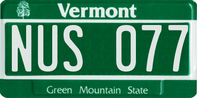 VT license plate NUS077