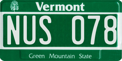 VT license plate NUS078