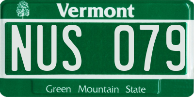 VT license plate NUS079
