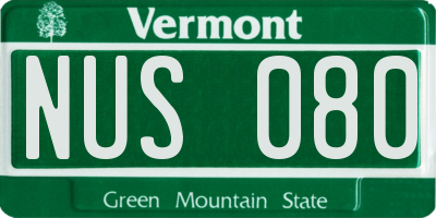VT license plate NUS080
