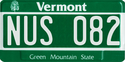 VT license plate NUS082