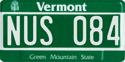 VT license plate NUS084