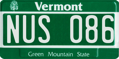 VT license plate NUS086