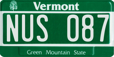 VT license plate NUS087