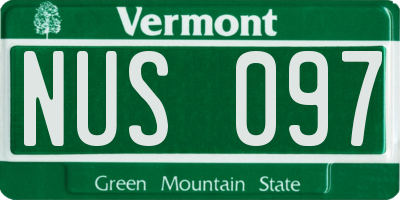 VT license plate NUS097