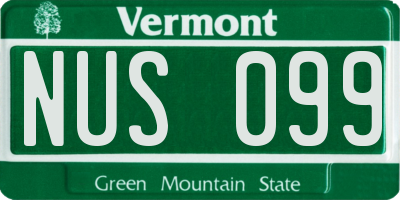 VT license plate NUS099
